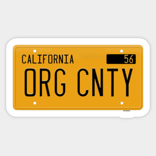 Orange County California Yellow License Plate Sticker